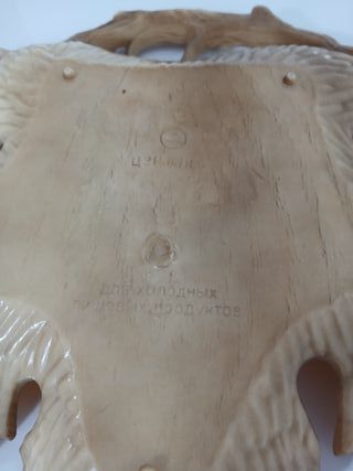 Vassoio Vintage Sovietico in Plastica Foglia di Vi