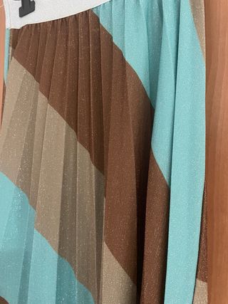 Gonna midi plissettata a righe