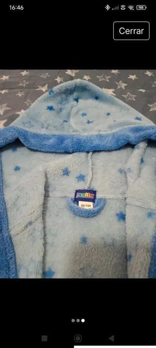 Albornoz infantil estrellas azul