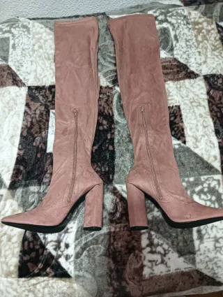 Botas altas rosas tacon