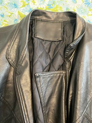 Giaccone vintage vera pelle uomo nero