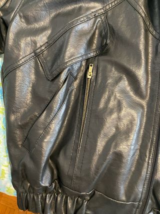 Giaccone vintage vera pelle uomo nero