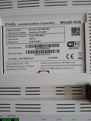 Router WiFi WindTre Zyxel Bianco