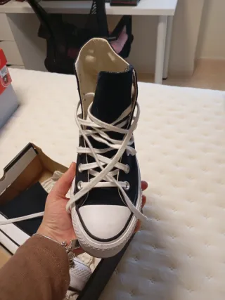 Converse negras de bota con plataforma talla 36.5