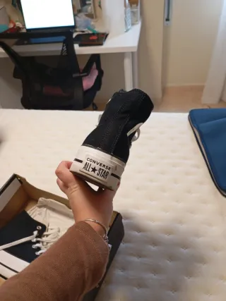 Converse negras de bota con plataforma talla 36.5