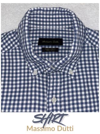 Camisa Massimo Dutti cuadros azul y blanco