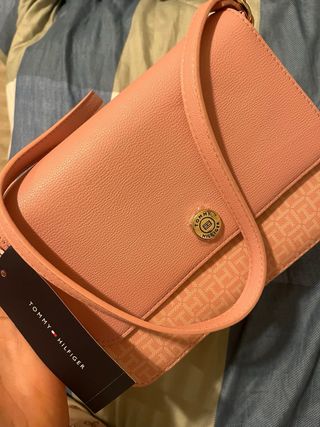 Bolso Tommy Hilfiger Rosa y Beige