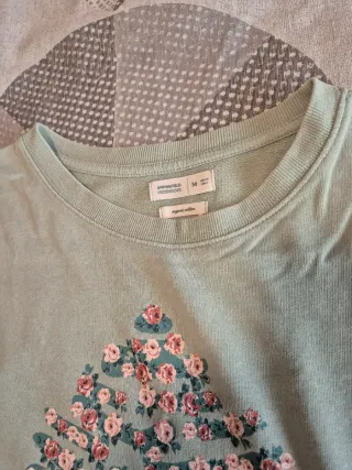 Sudadera Springfield Menta Árbol Flores Talla M