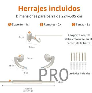 Amazon Basics Barra de cortina extensible