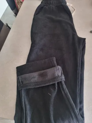antalón pana afelpado negro nuevo