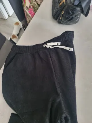 antalón pana afelpado negro nuevo