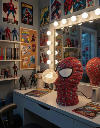 Lámpara Cabeza Spider-Man Bombilla Vintage