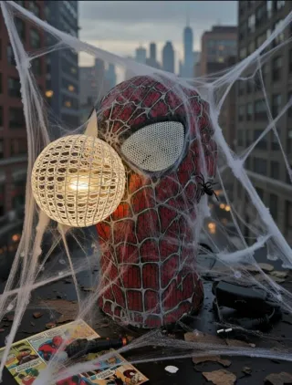 Lámpara Cabeza Spider-Man Bombilla Vintage