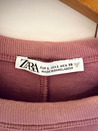 Camiseta sin mangas Zara Rosa Talla L