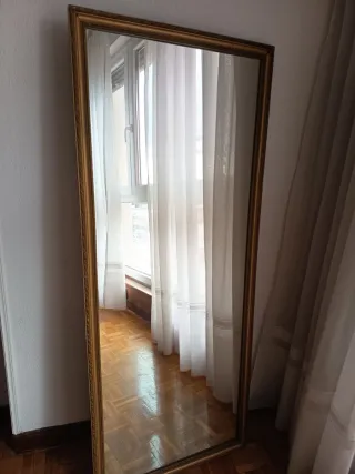 Espejo dorado vintage madera y cristal