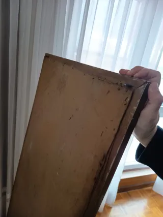 Espejo dorado vintage madera y cristal