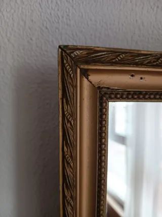 Espejo dorado vintage madera y cristal