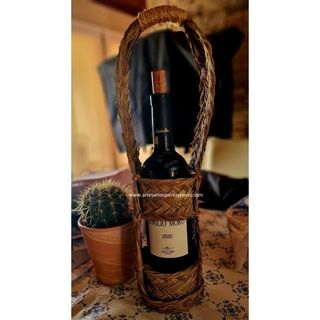 Botellero calado para 1 botella de esparto natural