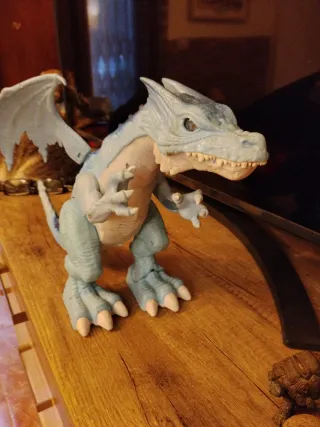 Juguete Dragón Grande Azul. Mecánico. ANDADOR.