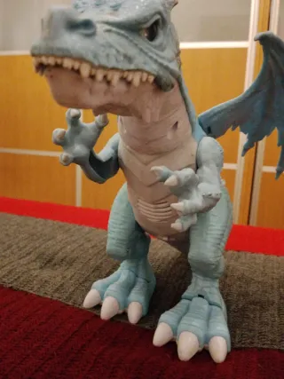 Juguete Dragón Grande Azul. Mecánico. ANDADOR.