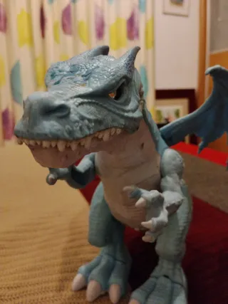 Juguete Dragón Grande Azul. Mecánico. ANDADOR.