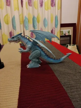 Juguete Dragón Grande Azul. Mecánico. ANDADOR.