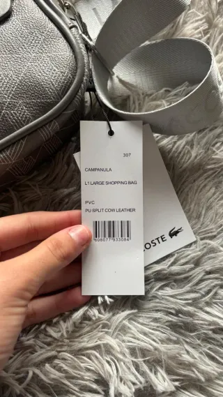 Bandolera Lacoste Gris y Blanca