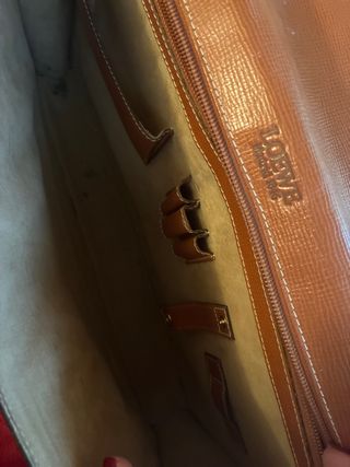 Maletín Loewe Piel Marrón y Dorado