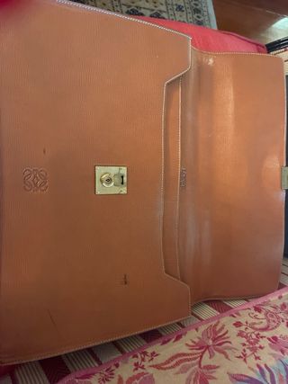 Maletín Loewe Piel Marrón y Dorado