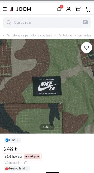 Pantalones Skate Nike SB  Flex Cargo Camuflaje