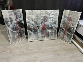 Cuadro moderno Leroy Merlin gris y rojo