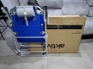 Sillas de Playa AKTIVE XXL (Azul/Gris) (las 2))