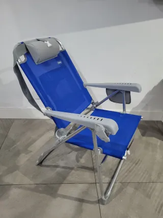 Sillas de Playa AKTIVE XXL (Azul/Gris) (las 2))