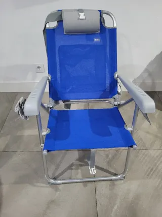 Sillas de Playa AKTIVE XXL (Azul/Gris) (las 2))