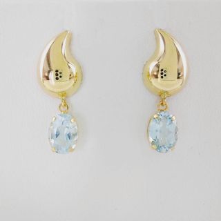 Pendientes Oro 18k con Topacio Azul