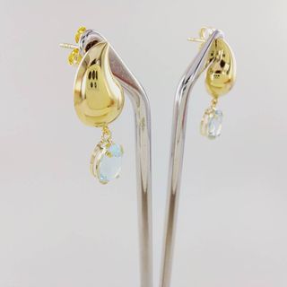 Pendientes Oro 18k con Topacio Azul