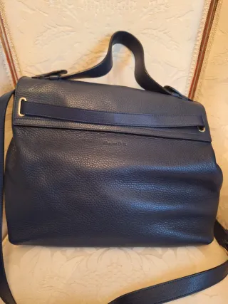 Bolso Piel Massimo Dutti Azul
