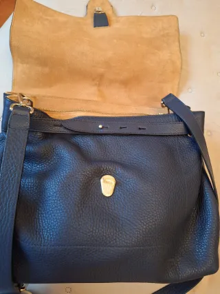 Bolso Piel Massimo Dutti Azul