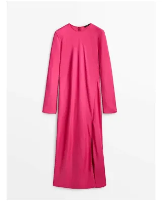 Vestido fiesta midi fucsia