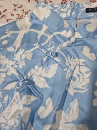 Blusa estilo japonés MOTF azul y blanco