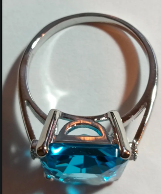 Anello 925 con Topazio Azzurro