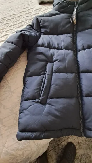 Chaqueta acolchada niño azul/gris