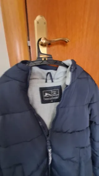 Chaqueta acolchada niño azul/gris