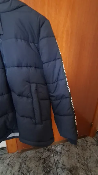 Chaqueta acolchada niño azul/gris