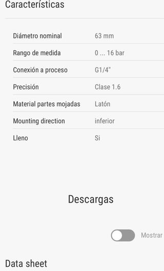 Manómetro Bourdon Sedeme MIT3 D22 B24