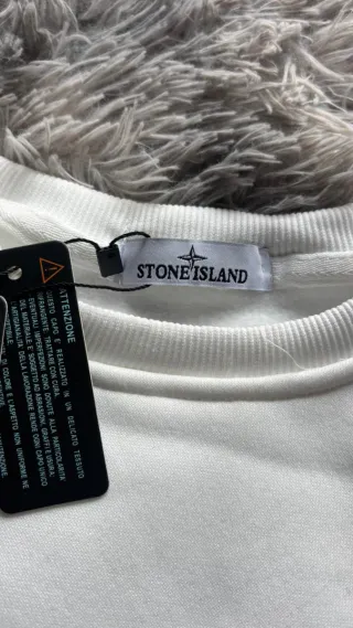 Sudadera Stone Island Talla M Blanca