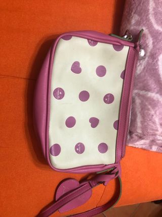 Borsetta a pois rosa e bianca
