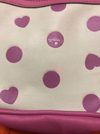 Borsetta a pois rosa e bianca