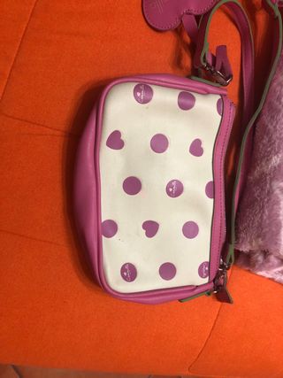 Borsetta a pois rosa e bianca