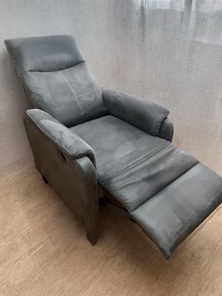 Sillón relax gris tela